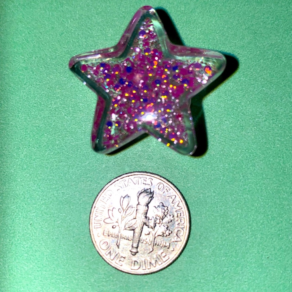 (10 for $15) Purple Sparkly Star Acrylic Croc Shoes Charms
